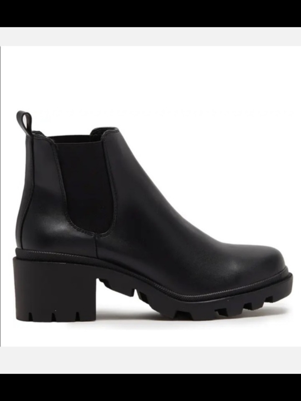 Steve Madden Black Lug-Sole Chelsea Ankle Boot - Picture 2 of 3